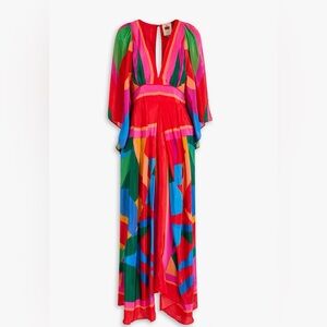 Farm Rio Colorful Leaves Long dress size M